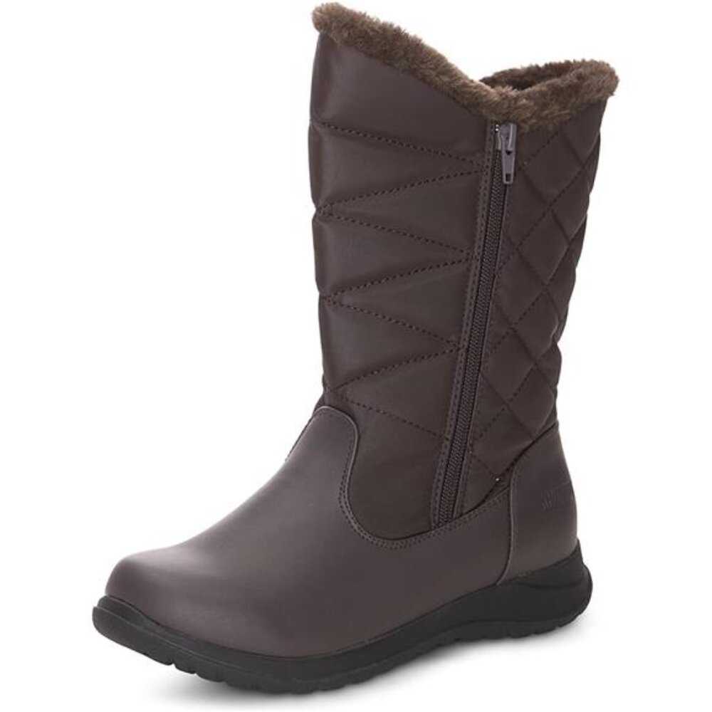 Women's Carly Winter Boots Warm Faux Fur-Lined Tall MidCalf Height with Dual Zip